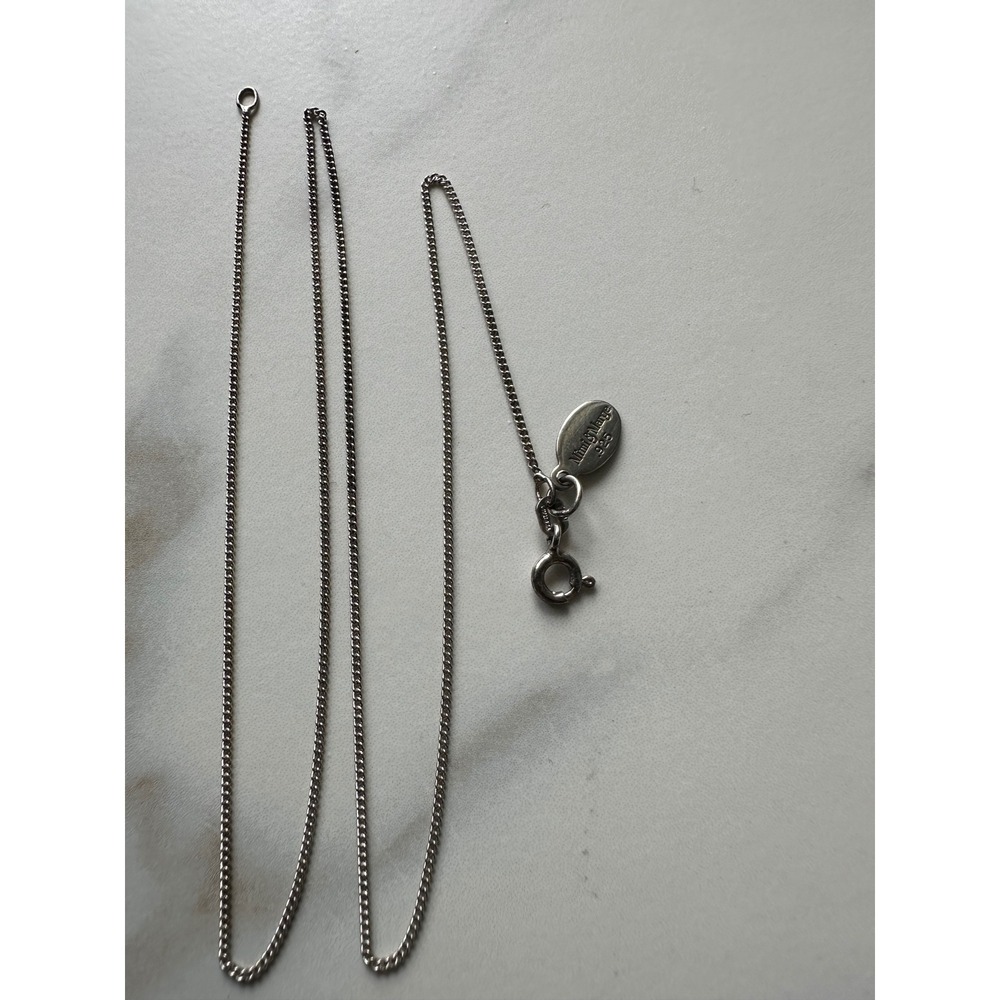 Mimi & Marge Sterling‎ Silver 925 Curb Link Chain Necklace 16 Inch Made in Italy